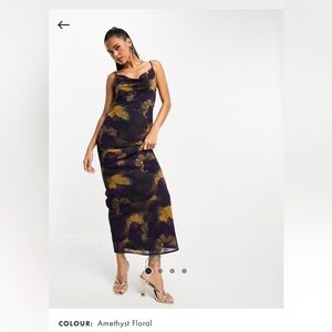 Pretty Lavish Keisha cowl neck maxi dress in dark floral print.